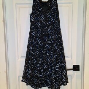 Torrid Black Dress with Blue Heart Pattern